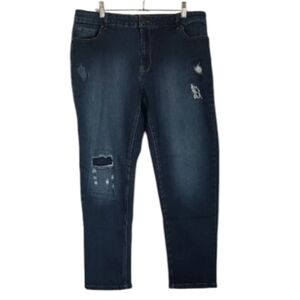 Avenue Distressed Blue Jeans Size 18